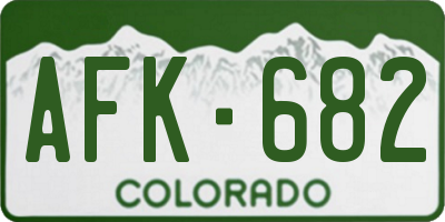 CO license plate AFK682