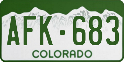 CO license plate AFK683