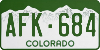 CO license plate AFK684