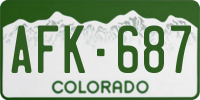 CO license plate AFK687