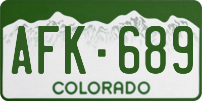 CO license plate AFK689