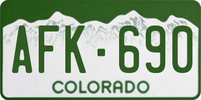 CO license plate AFK690
