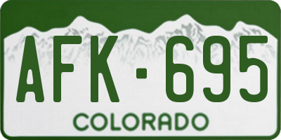CO license plate AFK695
