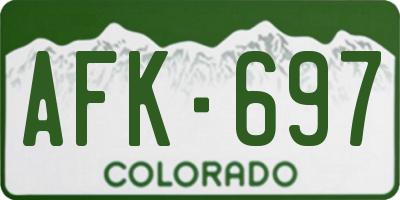 CO license plate AFK697