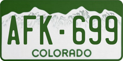 CO license plate AFK699