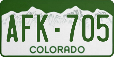 CO license plate AFK705