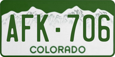 CO license plate AFK706