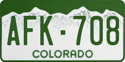 CO license plate AFK708