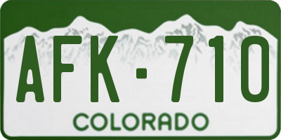 CO license plate AFK710