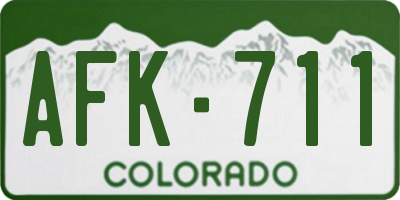 CO license plate AFK711
