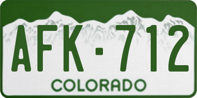 CO license plate AFK712