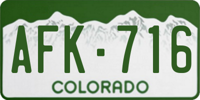 CO license plate AFK716