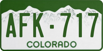 CO license plate AFK717