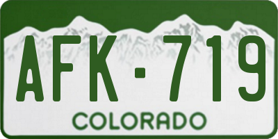 CO license plate AFK719