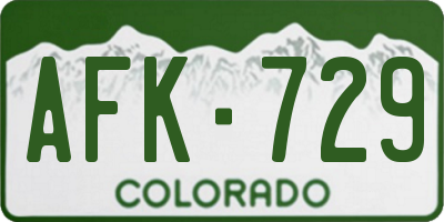 CO license plate AFK729