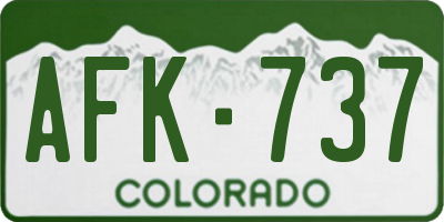 CO license plate AFK737