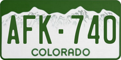 CO license plate AFK740