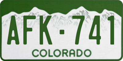 CO license plate AFK741