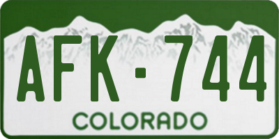 CO license plate AFK744
