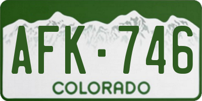 CO license plate AFK746