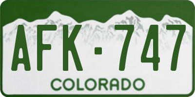CO license plate AFK747