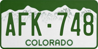 CO license plate AFK748