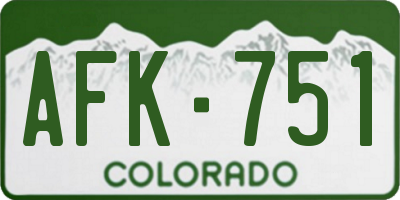 CO license plate AFK751
