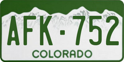 CO license plate AFK752