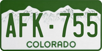 CO license plate AFK755