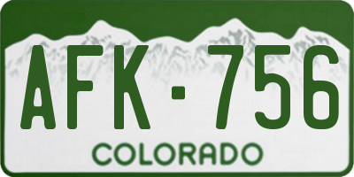CO license plate AFK756