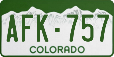 CO license plate AFK757