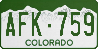 CO license plate AFK759