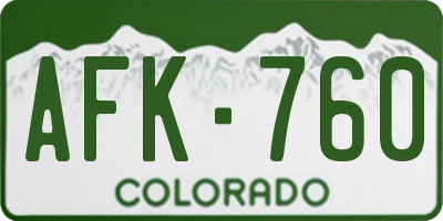 CO license plate AFK760