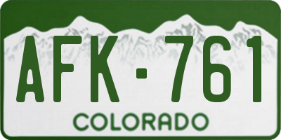 CO license plate AFK761
