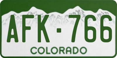 CO license plate AFK766