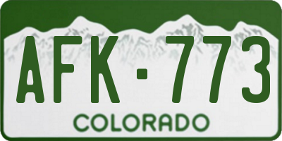 CO license plate AFK773