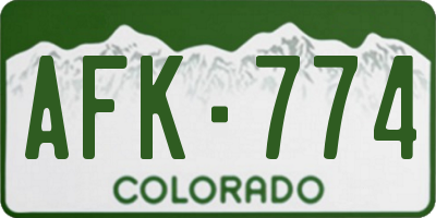 CO license plate AFK774