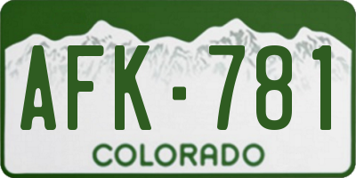 CO license plate AFK781