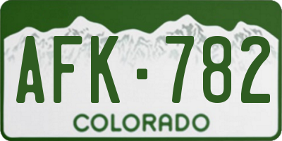 CO license plate AFK782