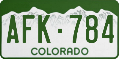 CO license plate AFK784