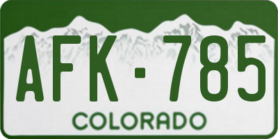 CO license plate AFK785