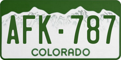 CO license plate AFK787