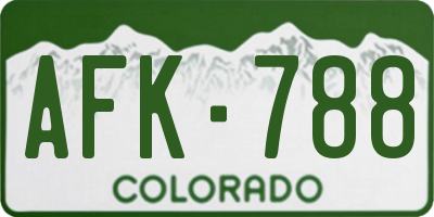 CO license plate AFK788