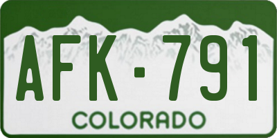 CO license plate AFK791