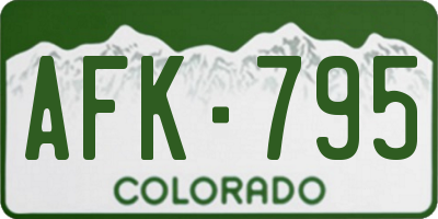 CO license plate AFK795