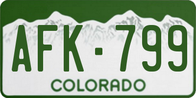 CO license plate AFK799