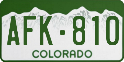 CO license plate AFK810