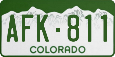 CO license plate AFK811