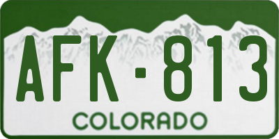 CO license plate AFK813
