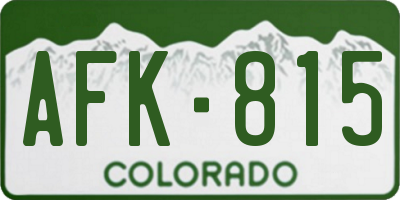 CO license plate AFK815